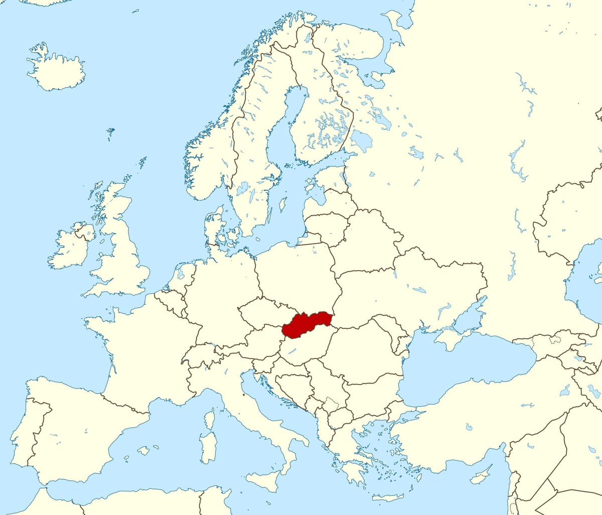 地図のスロバキア欧州の地図