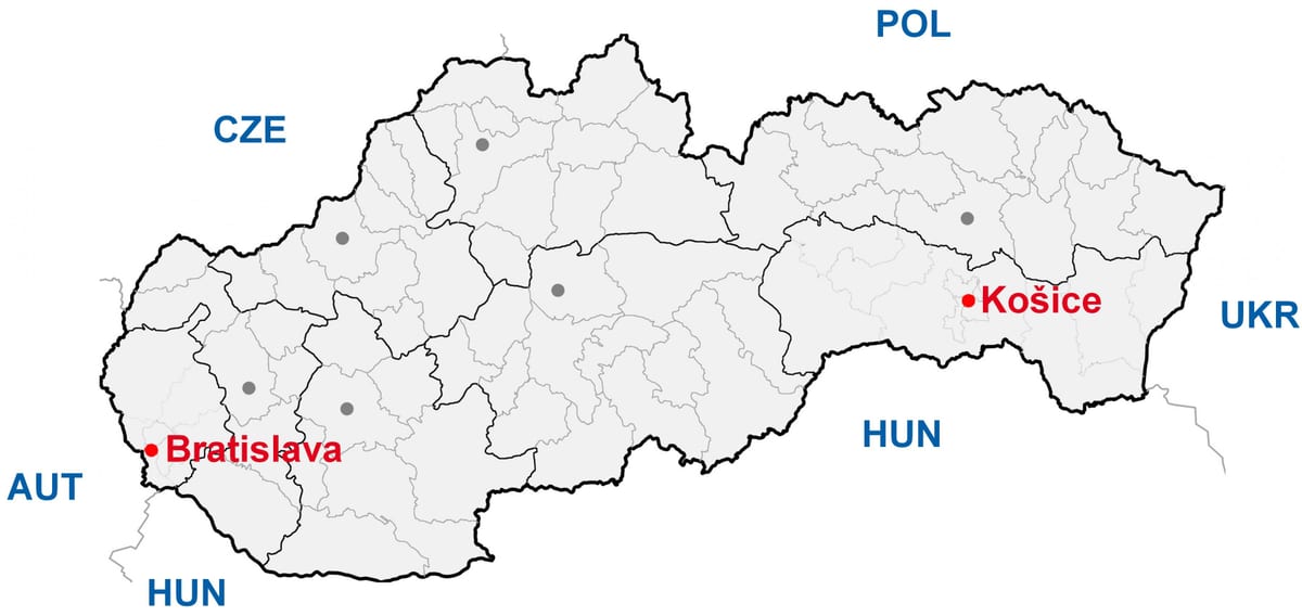 地図kosiceスロバキア