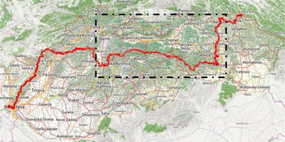 ハイキングスロバキアの地図