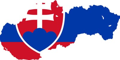 地図のスロバキア国旗