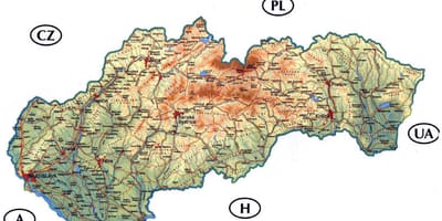 詳しい地図のスロバキア