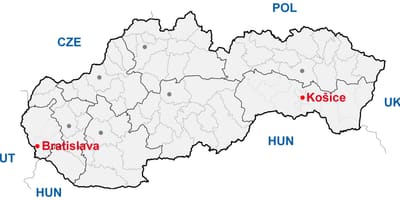 地図kosiceスロバキア