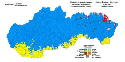 地図のスロヴァキアの民族