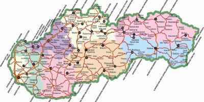 スロヴァキアの観光名所の地図