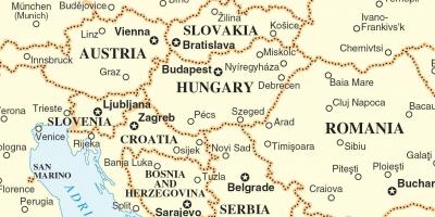 地図スロヴァキア周辺国